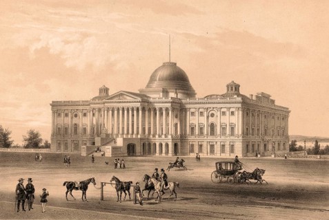 The Capitol in Washington around 1860, America, authentic, digitally restored reproduction from a