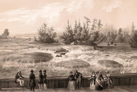 Niagara, rapids off Niagara Falls, around 1860, Canada, authentic, digitally restored reproduction