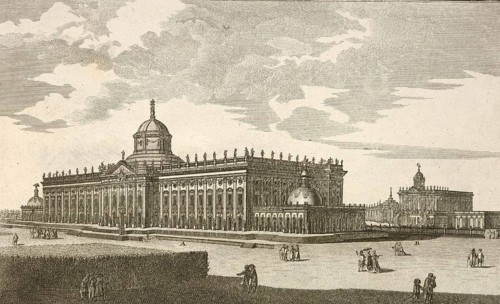 Royal Palace near Potsdam, main façade, around 1850, Germany, authentic, digitally restored