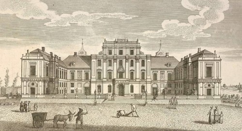 Royal Prussian pleasure palace in Oranienburg, city side, around 1850, Germany, authentic,