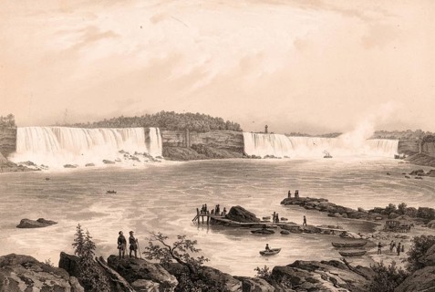 Niagara Falls, Niagara Falls, around 1860, panorama, America, authentic, digitally restored