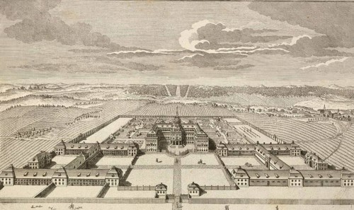 Elector Saxon Pleasure Palace, Jagdschlß Hubertusburg, around 1850, Germany, authentic, digitally