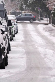 Cars in winter with snow, Germany