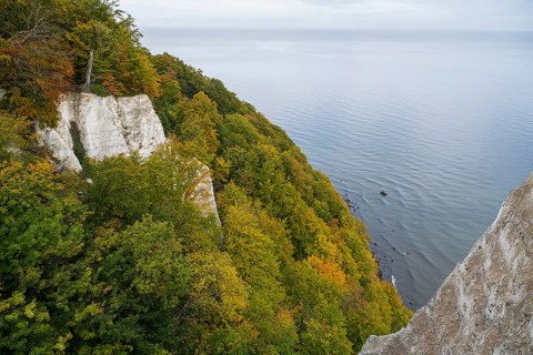 View of the chalk cliffs and Baltic Sea at the Königsstuhl National Park Center, Jasmund National