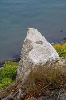 Victoria view of chalk cliffs and Baltic Sea, trees with autumn colors, view down, Jasmund National