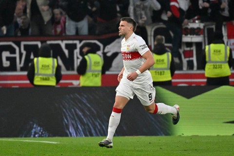 Goal celebration Ermedin Demirovic VfB Stuttgart (09) Soccer Bundesliga, MHPArena, MHP Arena