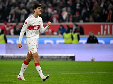 Goal celebration Jose Maria Chema Andres Baixauli VfB Stuttgart (30) Soccer Bundesliga, MHPArena,