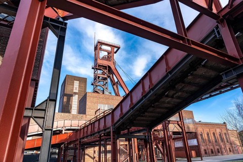Zollverein colliery, 1/2/8 mine, shaft 1 strut conveyor frame, wagon circulation, UNESCO World