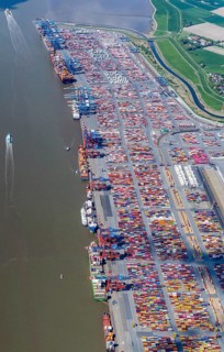 Container, terminal, Bremerhaven, Europe, Germany, Bremen, container terminal, Weser, Außenweser,