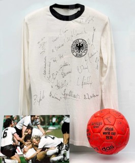 Original shirt, German Football Association with signatures after winning the World Cup in 1974