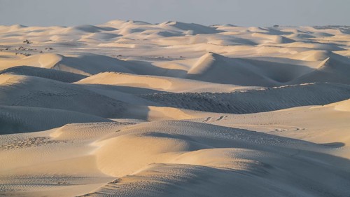 White sand dunes in the Khaluf Desert, Oman