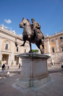 Equestrian statue of Marcus Aurelius in Piazza del Campidoglio on Capitoline Hill, Capitol Square,