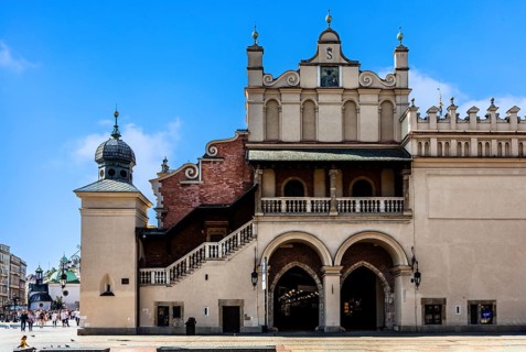 Rynek with Cloth Hall, from 13th century, Main Market Square, city landmark, Krakow, Poland