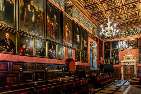 Aula, Collegium Maius oldest building of the Jagellonian University, 1364, Krakow, Poland