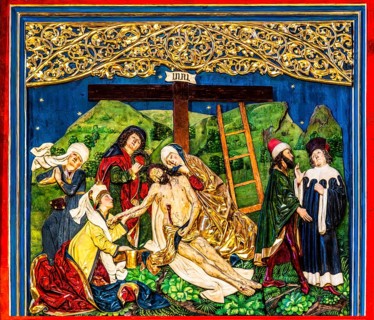The Descent from the Cross, high altar, Veit Stoß, closed front, St. Mary's Church, 1489, Krakow,