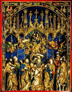 Main shrine, death of Mary in the circle of the Apostles with the Assumption of Mary, high altar,