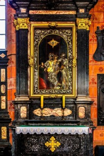Side altar with silverwork, St. Mary's Church, 14th century, Krakow, Poland
