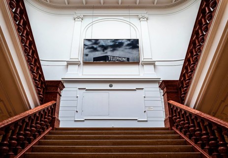 Restored staircase, interior design in the Museum of Communication on Leipziger Straße in Berlin