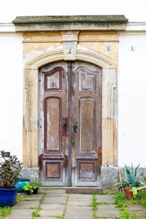 Old door at Helfenberg Castle, Dresden, Saxony, Germany
