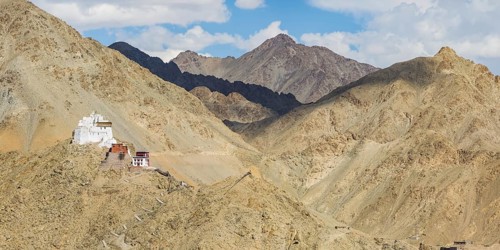 Namgyal Tsemo Gompa monastery on Tsenmo Hill, a viewpoint over Leh, Ladakh, Jammu and Kashmir,