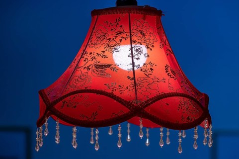 Hanging lamp, in a hotel, England, Great Britain