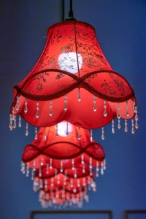 Five hanging lamps in a hotel, England, Great Britain