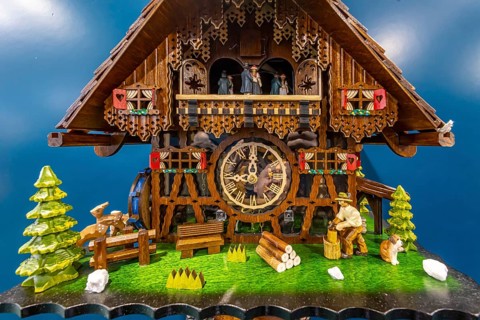 Cuckoo clock, exhibited at the CMT exhibition. This handcrafted watch is typical of the Black