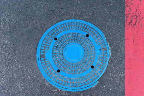 Manhole cover of the city of Cluj-Napoca, Transylvania, Romania