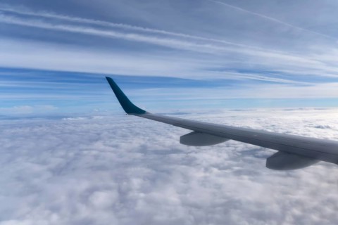 Cloud cover seen from an airplane, Bavaria Germany