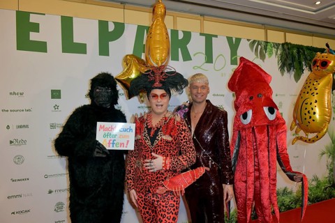 Julian F.M. Stöckel, Marcel Damaschke at the 8th jungle party for the start of the RTL show Ich bin