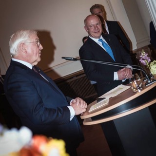 Frank-Walter Steinmeier, Federal President, gives a speech in front of a dinner in honor of the