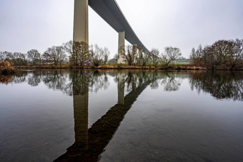 The Mintarder Ruhr Valley Bridge, A52 motorway bridge between Essen and Düsseldorf, longest steel