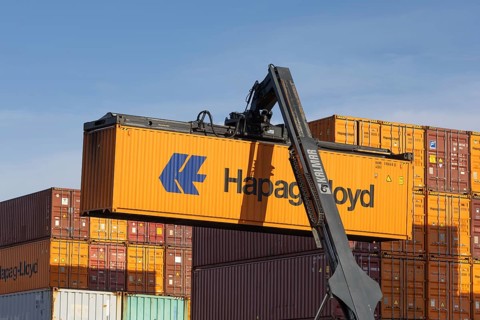 Container handling in the port of Mannheim, Baden-Württemberg