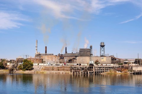 Factory on the banks of the Nile near Luxor, Egypt