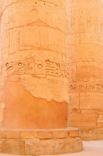 Columns with relief, Karnak Temple, Luxor, Egypt