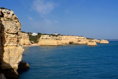 Rocky coast, Praia da Marinha, Algarve, Portugal