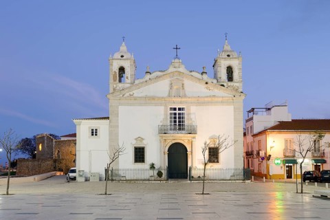 Church of Santa Maria ou da Misericordia in the evening, Praca Infante Dom Henrique, Lagos,
