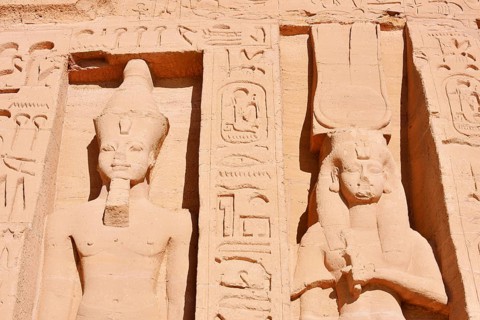 Statues of Ramesses II and Nefertari, Temple of Hathor or Temple of Nefertari, Temple of Abu