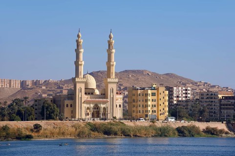 El Tabia Mosque on the banks of the Nile, Aswan, Egypt
