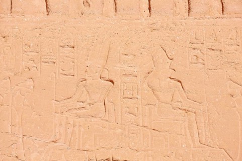 Relief at Hathor Temple or Temple of Nefertari, Abu Simbel Temple, UNESCO World Heritage Site,