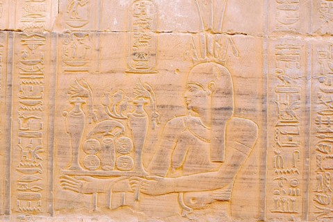 Relief at the double temple of Kom Ombo, Kom Ombo, Egypt