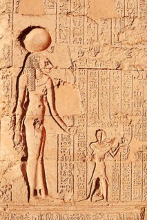 Relief of the goddess Menhit, Khnum temple of Esna, Egypt