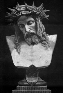 Ecce homo, bust of Christ with wreath of thorns, authentic, digitally restored reproduction from a