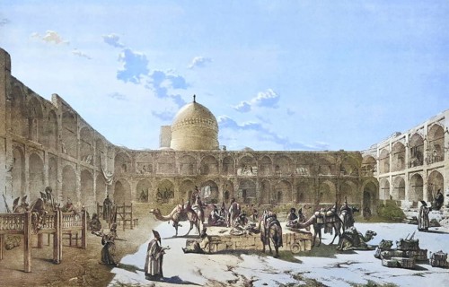 The caravanserai of Sa'd al-Saltaneh, Saraye Sa'd ol-Saltaneh, in Qazvin, also Casbin, Iran, is one