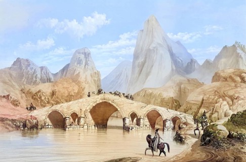 Pont du Kizil-Hauzen, also Kizil-Hauzen Bridge or Kiz Bridge, historical bridge over the river