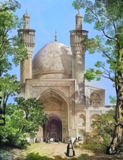 Mosque Sultan Hussein in Isfahan, formerly known as Shah Mosque or Royal Mosque or the Madrasa-yi