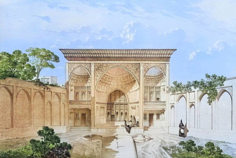 Maison de Hussein-Khan, House of Hussein Khan in Tabriz, Tabriz, historical Persian building, Iran,
