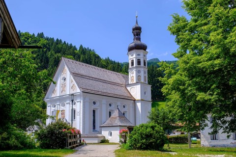 Kirche St. Michael, Sachrang, Sachranger Tal, Chiemgau, Upper Bavaria, Bavaria, Upper Bavaria,