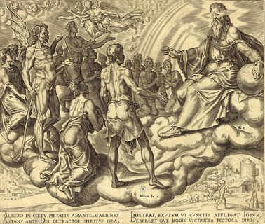 Biblical story of Job, This scene is from the book of Job and describes a heavenly meeting in front