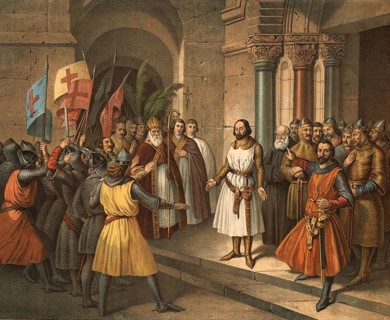 Godfrey of Bouillon was a chief leader of the First Crusade and became a central figure after the